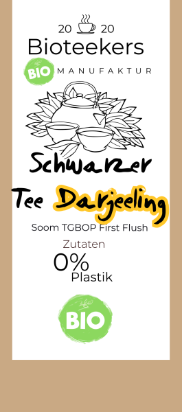 Schwarzer Tee Darjeeling Bio Soom TGBOP First Flush